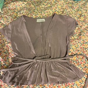 Light purple cropped top. Super cute and comfy.
